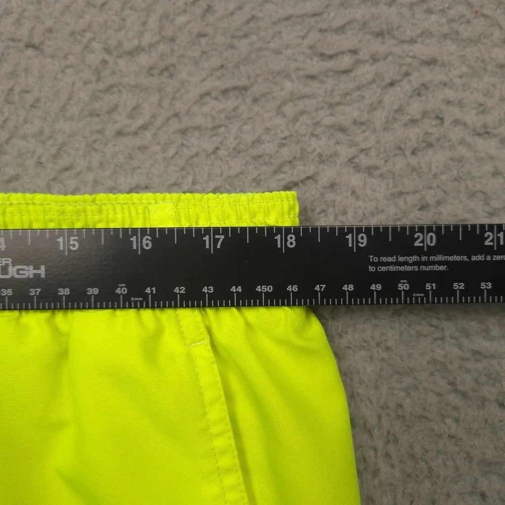 Nike Swim Trunks Mens XL Neon Yellow Elastic Waist Drawstring Pockets